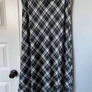 J. Crew Black and White A-line Midi Skirt for Work